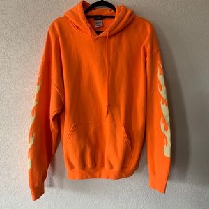 Kylie Jenner orange flame hoodie